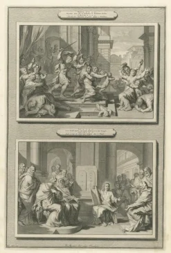 Sale Pamono Pieter Mortier, Massacre of the Innocents and Christ Among the Doctors, 1700, Paper