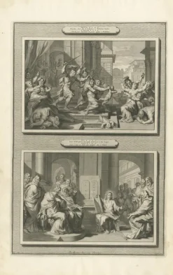 Sale Pamono Pieter Mortier, Massacre of the Innocents and Christ Among the Doctors, 1700, Paper