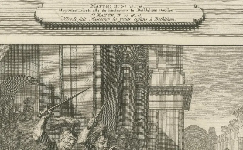 Sale Pamono Pieter Mortier, Massacre of the Innocents and Christ Among the Doctors, 1700, Paper