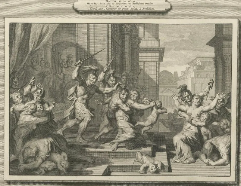 Sale Pamono Pieter Mortier, Massacre of the Innocents and Christ Among the Doctors, 1700, Paper