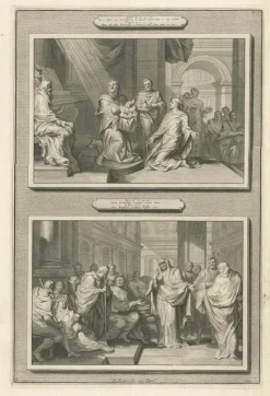 Pamono Pieter Mortier, Presentation of Christ in the Temple and Prophetess Anna, 1700, Paper> Prints & Multiples