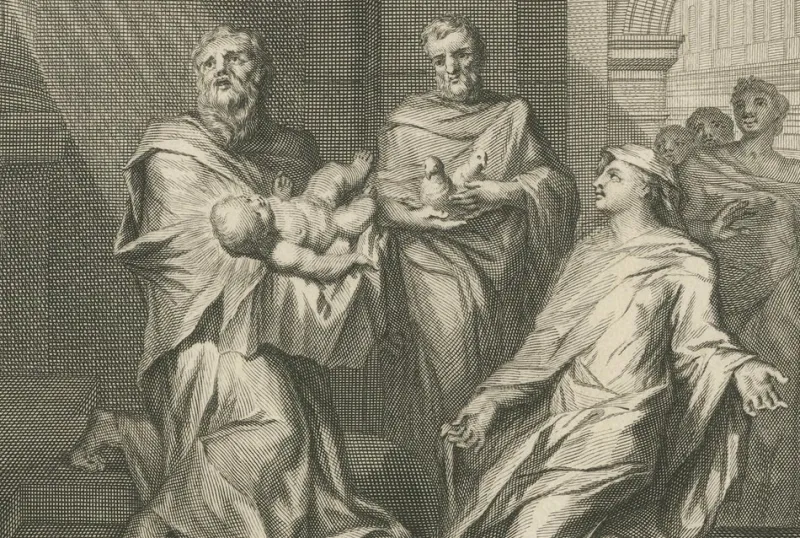 Pamono Pieter Mortier, Presentation of Christ in the Temple and Prophetess Anna, 1700, Paper> Prints & Multiples