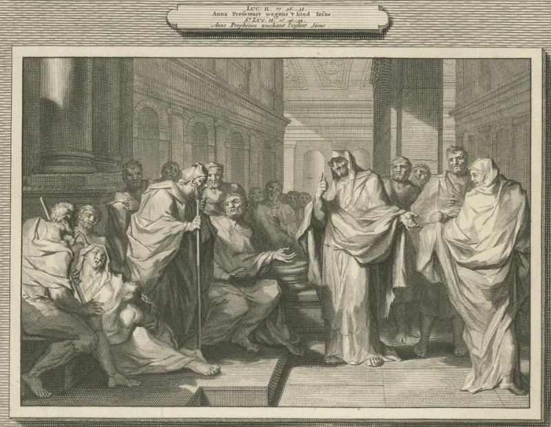 Pamono Pieter Mortier, Presentation of Christ in the Temple and Prophetess Anna, 1700, Paper> Prints & Multiples