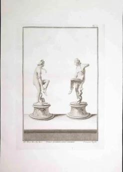 Pamono Pietro Campana, Ancient Roman Statue of Nudes, Original Etching, 18th Century> Old Masters