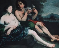 Pamono Pietro Della Vecchia, Bacchus and Ceres, Oil on Canvas, 17th Century, Framed> Old Masters