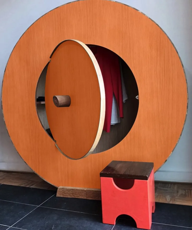 Pamono Pietro Meccanis Orange Grinder Wardrobe by Pietro Meccani> Storage