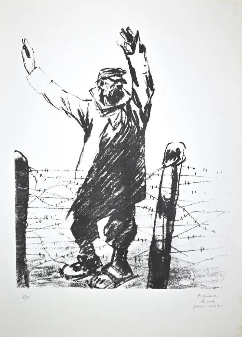 Hot Pamono Pietro Morando, Surrender, Original Lithograph, 1950s
