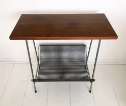 Hot Pamono Pilastro Style Metal and Teak Magazine Rack, 1950s