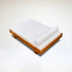Pamono Pine and Bouclé Daybed by Ate Van Apeldoorn for Houtwerk Hattem, 1970s><noscript><img width=