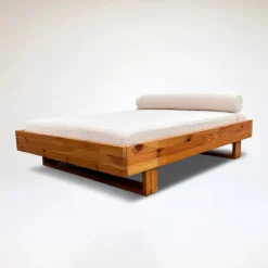Pamono Pine and Bouclé Daybed by Ate Van Apeldoorn for Houtwerk Hattem, 1970s><noscript><img width=