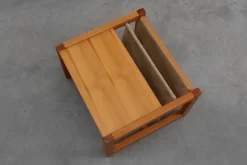 Pamono Pine and Linen Safari Series Coffee Table with Magazine Rack by Karin Möbring for Ikea, Sweden, 1970s><noscript><img width=