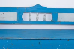 Outlet Pamono Pine Box Bench in Blue and White Color, 1910