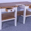 Online Pamono Pine Butcher Table with Shelf Rustic Top & White Waxed Base, 1900s