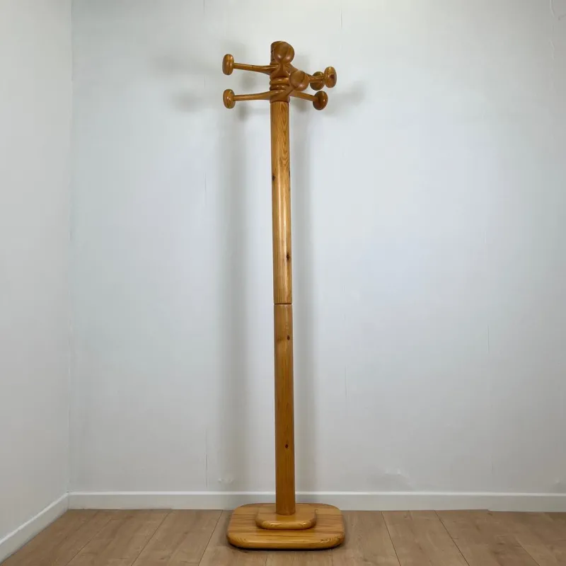 Pamono Pine Coat Rack with Articulated Arm, 1960s> Racks, Hooks & Valets