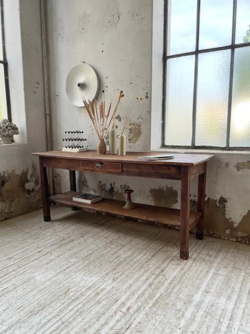 Pamono Pine Drapery Console Table, 1950s> Console Tables