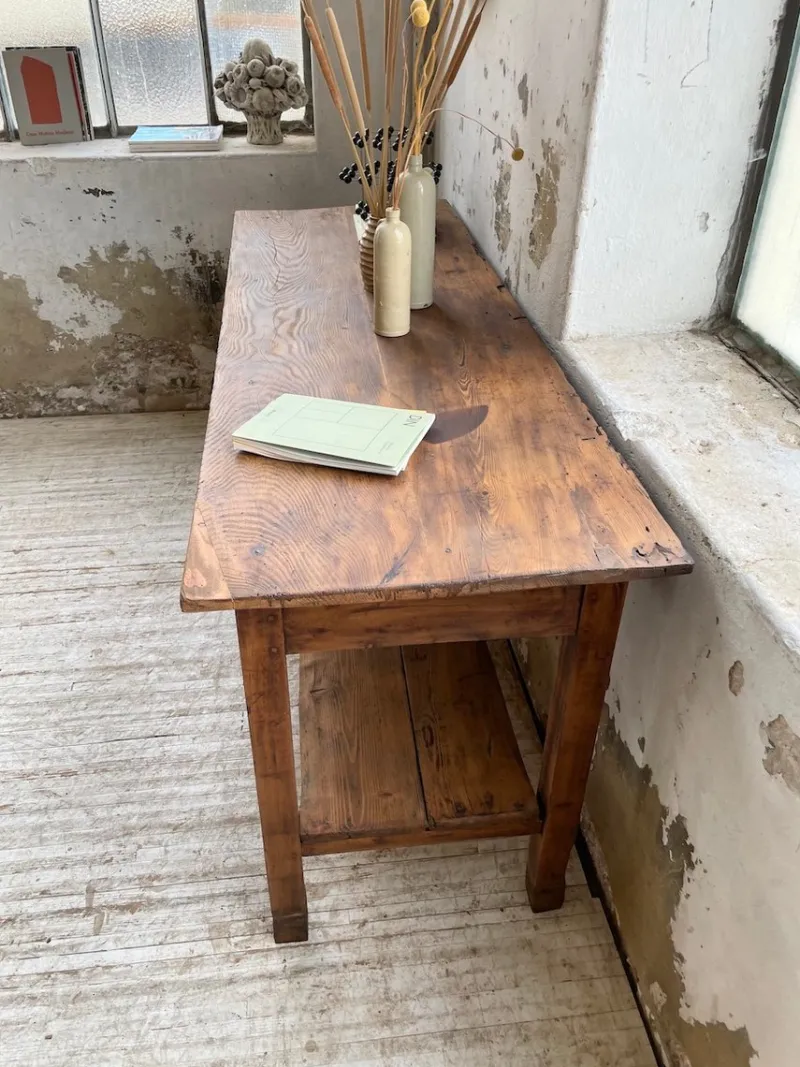 Pamono Pine Drapery Console Table, 1950s> Console Tables