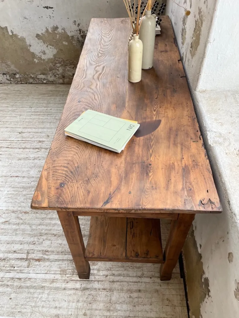Pamono Pine Drapery Console Table, 1950s> Console Tables