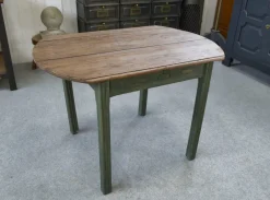 Pamono Pine Table with Green Patinated Base, 1960s><noscript><img width=