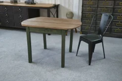 Pamono Pine Table with Green Patinated Base, 1960s><noscript><img width=