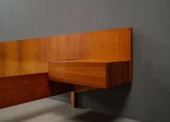 Pamono Pinewood Double Bed, Germany, 1950s><noscript><img width=