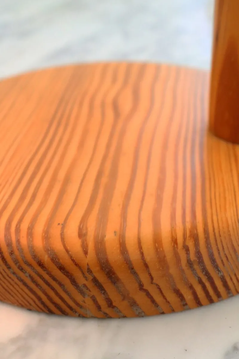 Pamono Pinewood Swivel Arm Table Lamp from Solbackens Svarveri, Sweden, 1970s> Table Lamps
