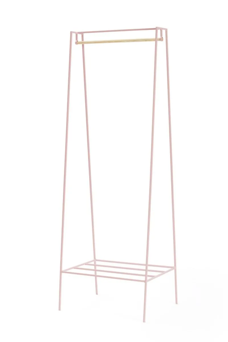 Pamono Pink & Pine Pole Clothing Rail by &New> Racks, Hooks & Valets
