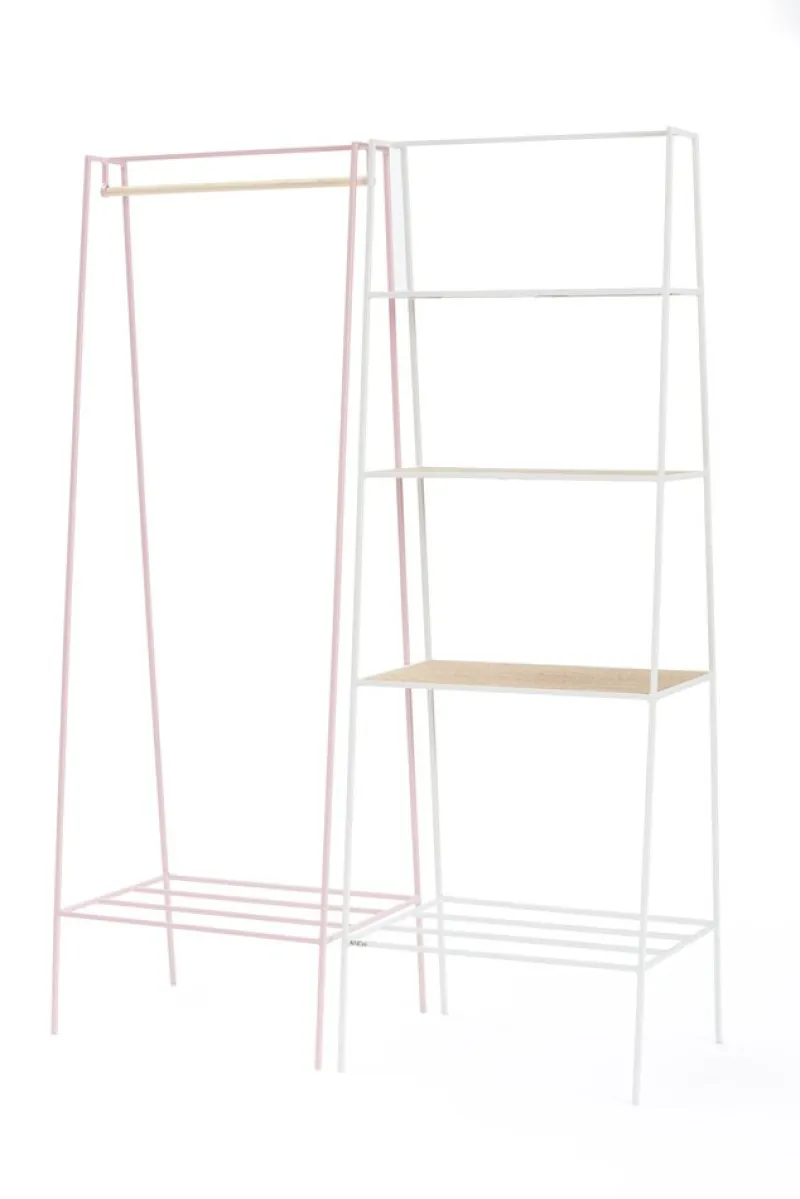 Pamono Pink & Pine Pole Clothing Rail by &New> Racks, Hooks & Valets