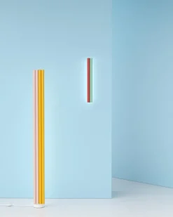 Pamono Pink and Yellow Parallel Tubes Floor Light by Atelier Areti><noscript><img width=