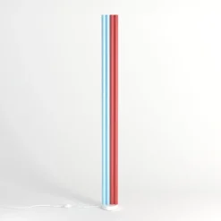 Pamono Pink and Yellow Parallel Tubes Floor Light by Atelier Areti><noscript><img width=