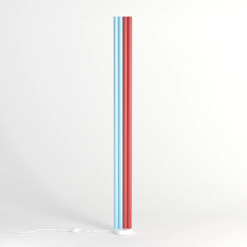 Pamono Pink and Yellow Parallel Tubes Floor Light by Atelier Areti> Floor Lamps