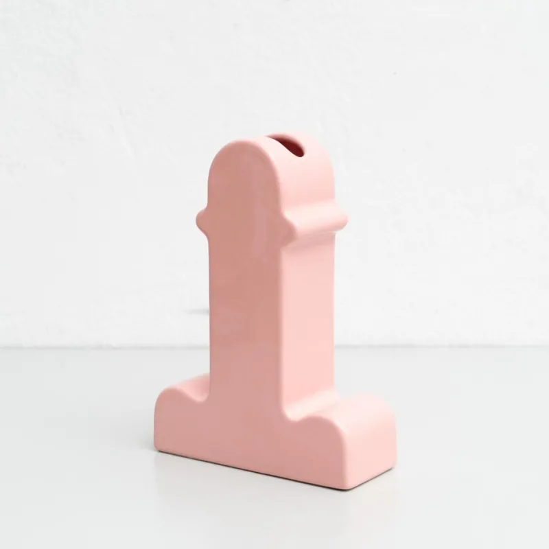 Pamono Pink Ceramic Shiva Flower Vase by Ettore Sottsass for BD Barcelona> Tabletop