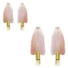 Pamono Pink Leaf Murano Glass Wall Sconces by Simoeng, Set of 2