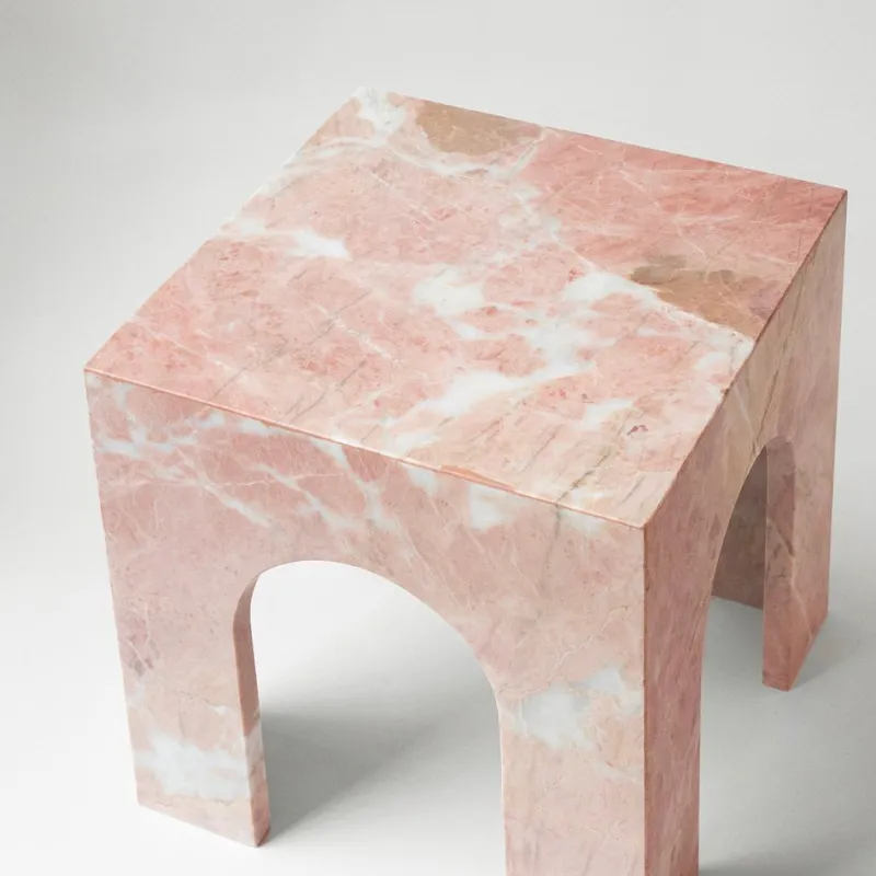 New Pamono Pink Marble Arch Side Table from Kiwano Concept