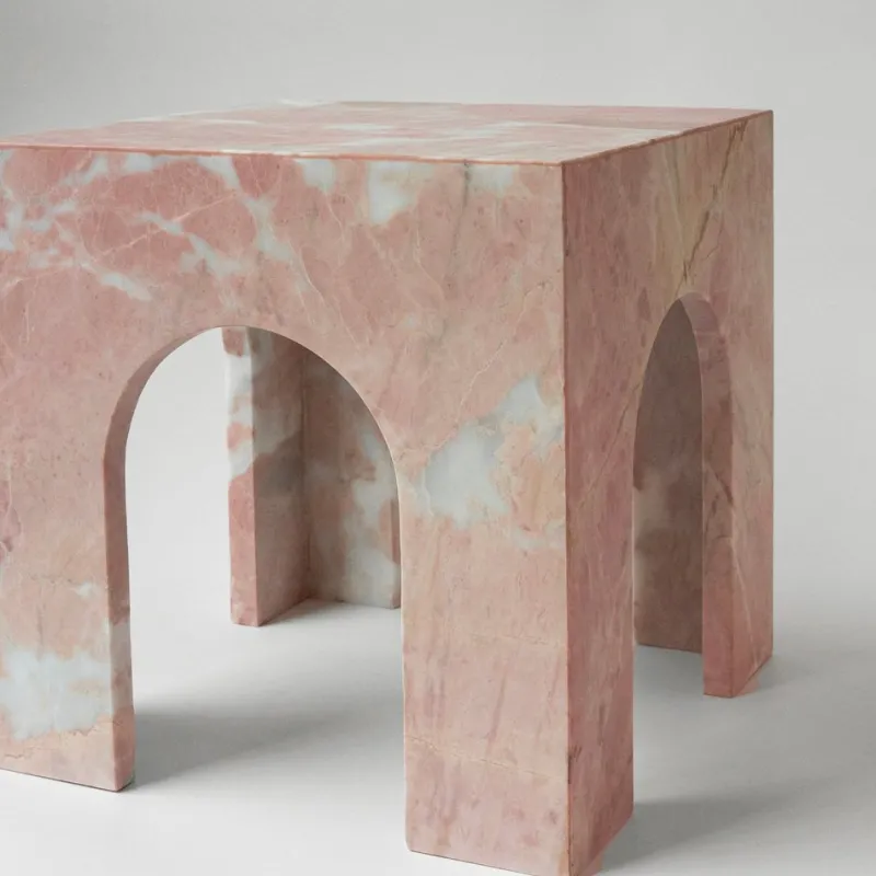 New Pamono Pink Marble Arch Side Table from Kiwano Concept