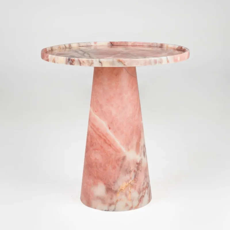 Pamono Pink Marble Cone Side Table from Kiwano Concept> Tables
