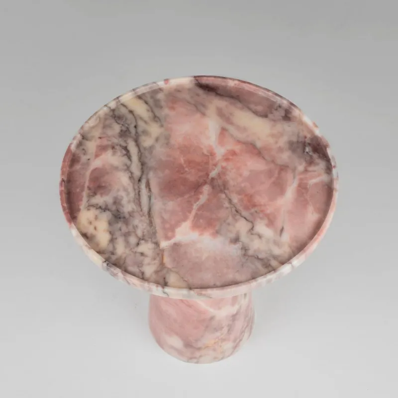 Pamono Pink Marble Cone Side Table from Kiwano Concept> Tables