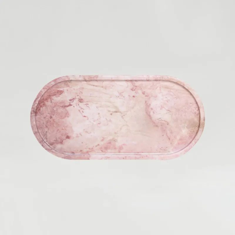 Hot Pamono Pink Marble Oval Tray from Kiwano Concept