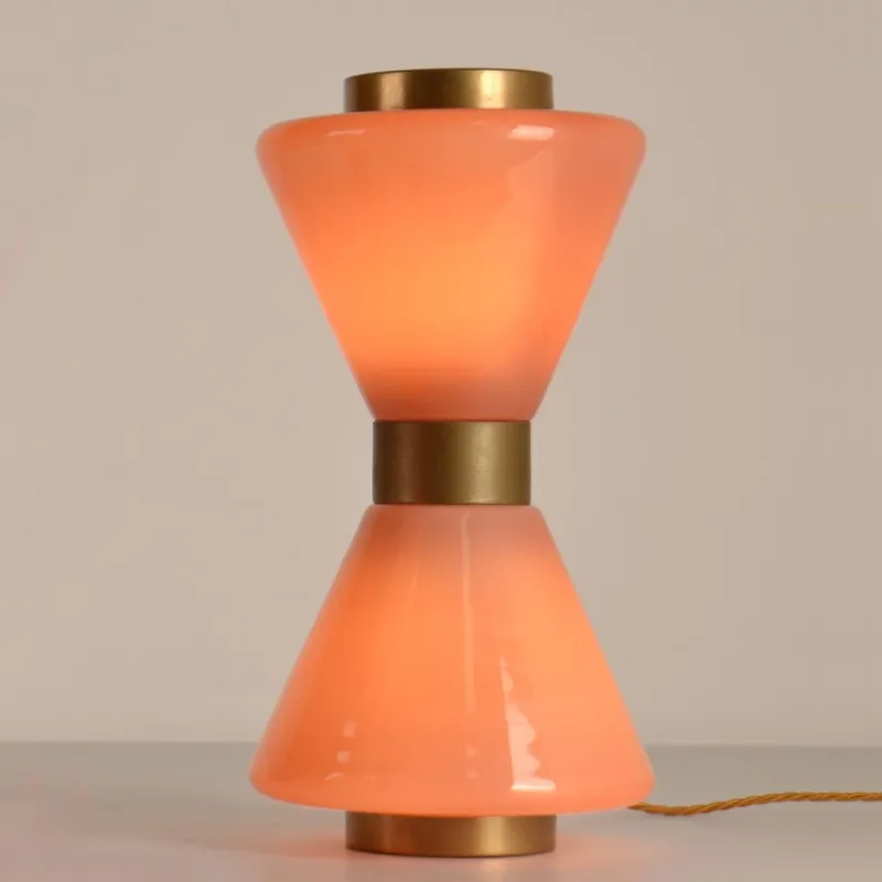 Pamono Pink Murano Hourglass Table Lamp, 1960s> Table Lamps