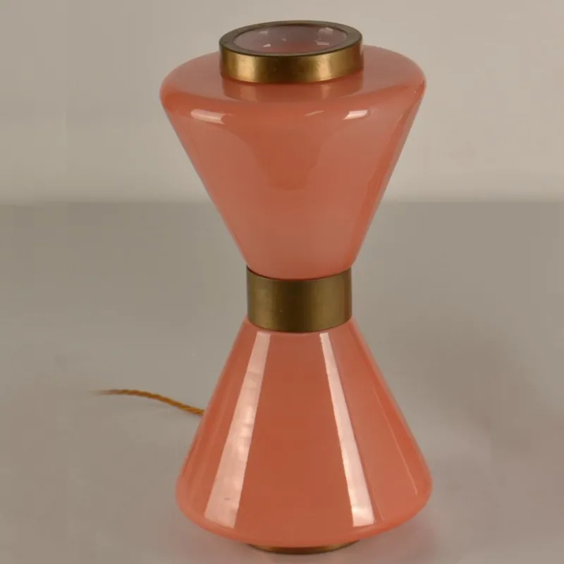 Pamono Pink Murano Hourglass Table Lamp, 1960s> Table Lamps