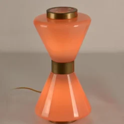 Pamono Pink Murano Hourglass Table Lamp, 1960s><noscript><img width=