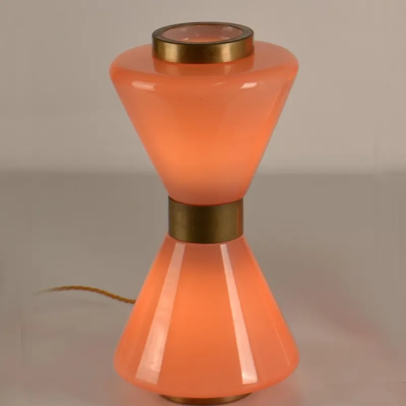 Pamono Pink Murano Hourglass Table Lamp, 1960s> Table Lamps