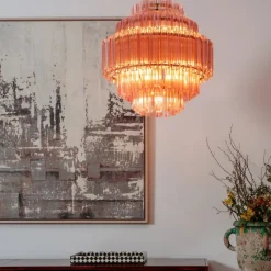 Pamono Pink Palermo Chandelier from Pure White Lines> Ceiling Lights