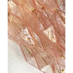 Pamono Pink Poliedri Murano Glass Wall Sconces by Simoeng, Set of 2><noscript><img width=