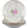 Best Pamono Pink Rose Deep Dinner Plates from Meissen, Germany, 1930s, Set of 5