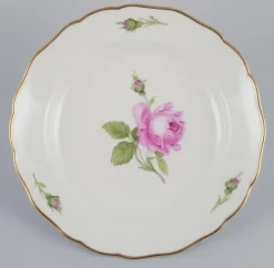 Best Pamono Pink Rose Deep Dinner Plates from Meissen, Germany, 1930s, Set of 5
