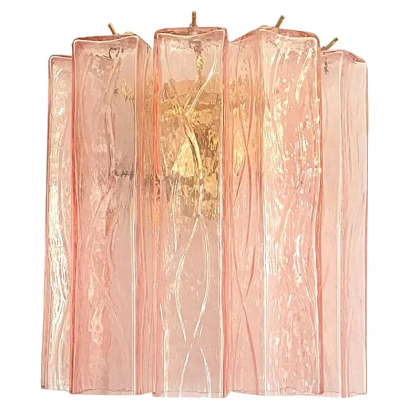 Online Pamono Pink Squared Murano Glass Wall Sconce by Simoeng
