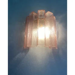 Online Pamono Pink Squared Murano Glass Wall Sconce by Simoeng