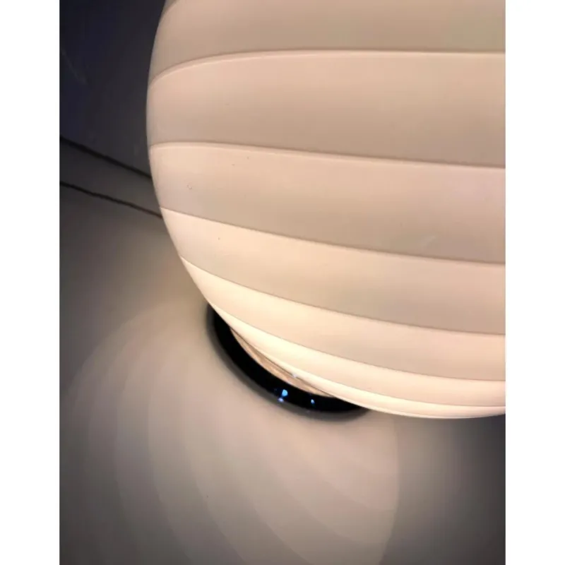 Pamono Pink Swirl and Milky-White Sphere Murano Glass Table Lamp by Simoeng> Table Lamps