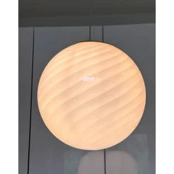Hot Pamono Pink Swirl and Milky-White Sphere Pendant in Murano Glass by Simoeng