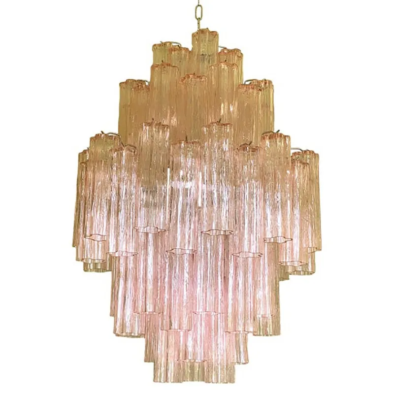 Pamono Pink Tronchi Murano Glass Chandelier by Simoeng> Ceiling Lights